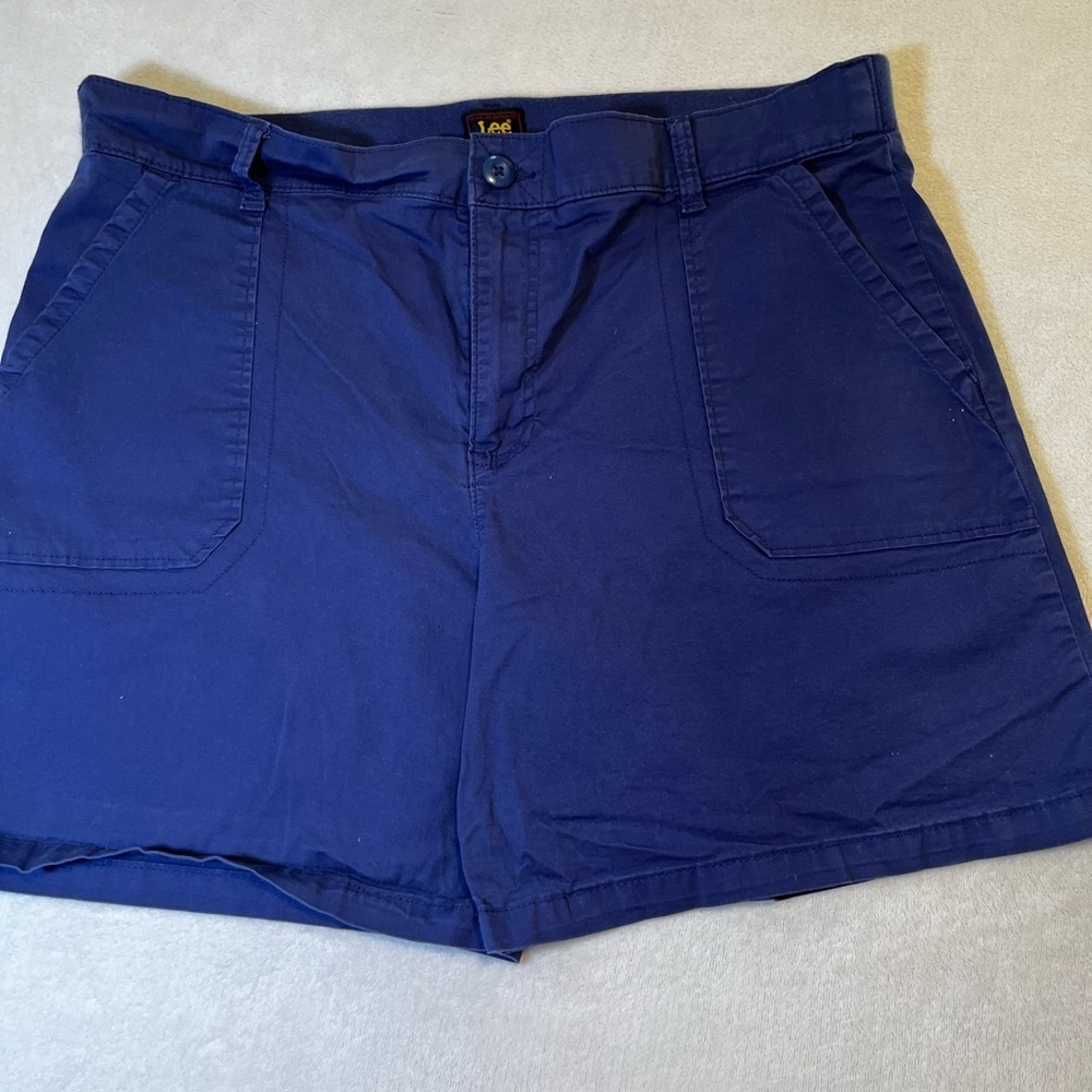 Lee Navy Blue Stretch Shorts Size 18M Comfort Fit Cotton